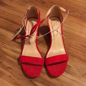 Never worn dainty red block heel